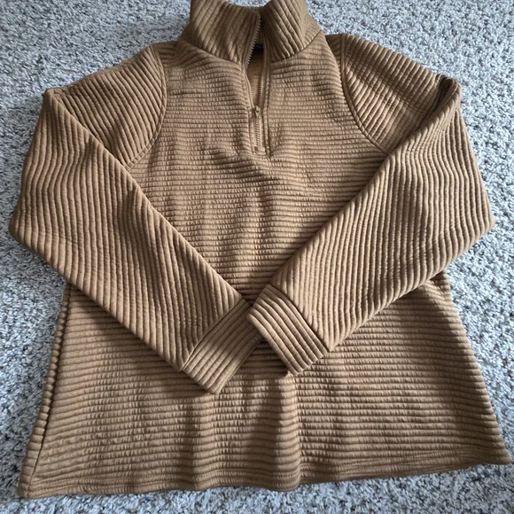 Women's Ribbed Tan Sweater - Picture 1 of 2